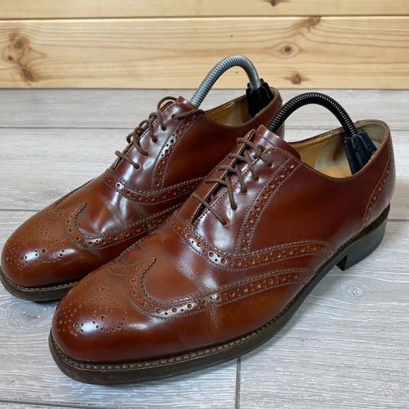 Barker Oxford Brogue Shoes Lace Up Brown UK 8 G - Picture 9 of 9